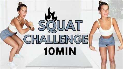 10 Min Squat Challenge Lower Body Calorie Burner Workout With No