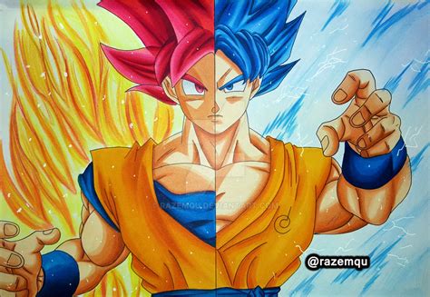 Goku Saiyan God | Super Saiyan Blue by razemqu on DeviantArt