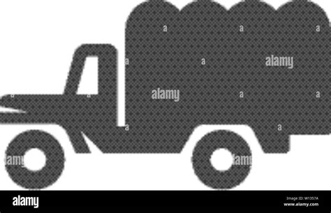 Military Truck Icons In Single Color War Transportation Stock Vector