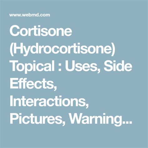 Cortisone (Hydrocortisone) Topical : Uses, Side Effects, Interactions ...