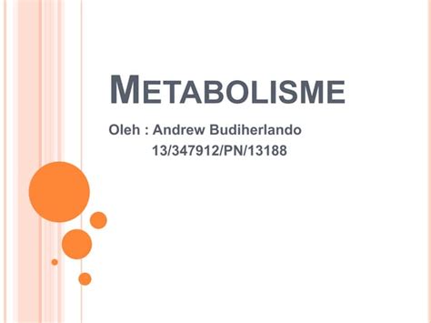 Metabolisme Ppt