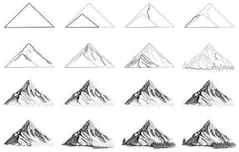 Mountain Drawing Learn How To Draw A Picturesque Mountain