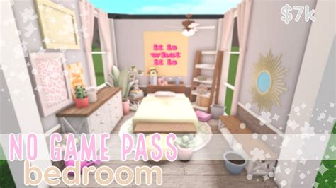 No Game Pass Detailed Bedroom Bloxburg Speed Build Youtube