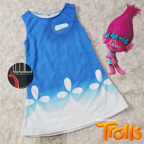 Jual Baju Fullprint Kaos Dress Anak Dewasa Kostum Trolls Poppy N Branch