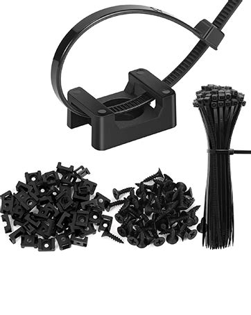 Amazon HUASAI 4 5 100 Pack Zip Tie Mount With Cable Ties Self