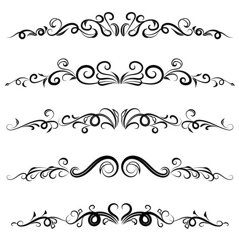 Calligraphic swirl border elements vector set 11733215 Vector Art at ...