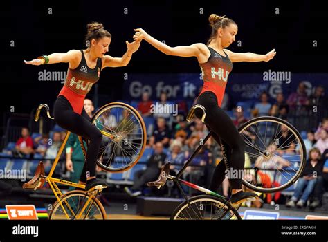 Hungary Compete In The Womens Elite Artistic Cycling Pair