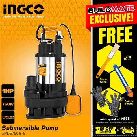 Ingco Submersible Pump W Hp Sewage Submersible Pump Clean Dirty