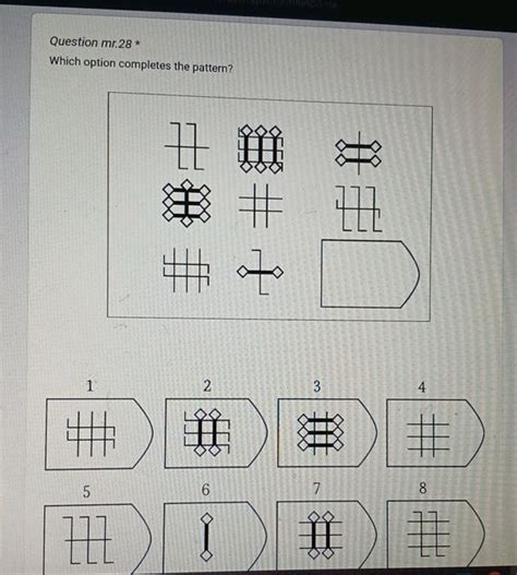 Question Mr28 Which Option Completes The Pattern S