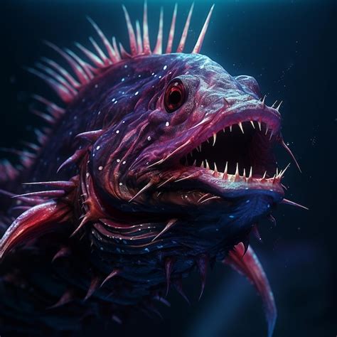 Premium AI Image Monster Fish Illustration