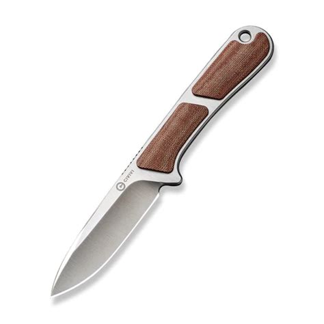 Civivi Mini Elementum Fixed Brown Linen Micarta Micarta C