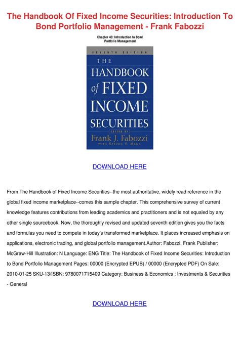 The Handbook Of Fixed Income Securities Intro By Carlotabethel Issuu