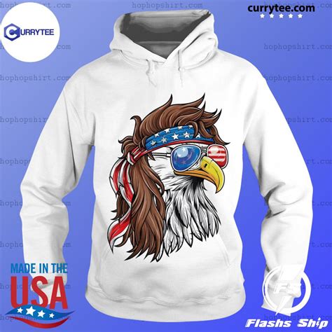 Currytee Patriotic Bald Eagle Mullet Usa American Flag 4th Of July T Shirt