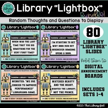 Lightbox Signs BUNDLE for Digital Announcement Board by That Library Girl