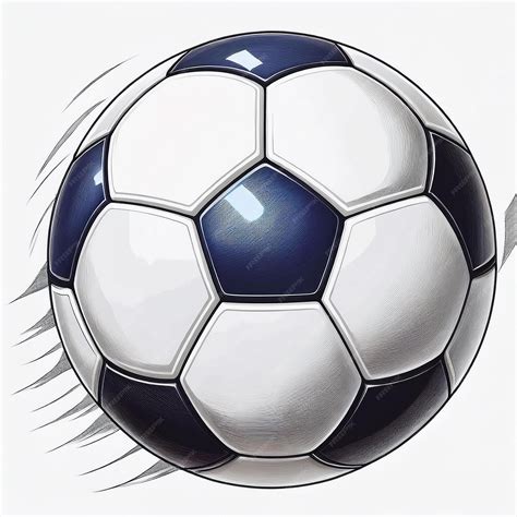 Desenho De Uma Bola - Um desenho de uma bola de futebol com uma bola de futebol azul e branca ...