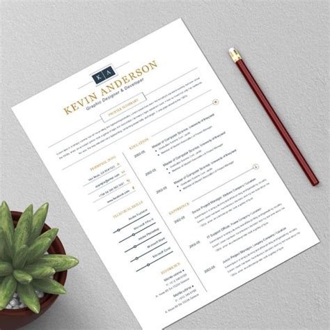 Kevin Anderson Resume Template 82728 Templatemonster