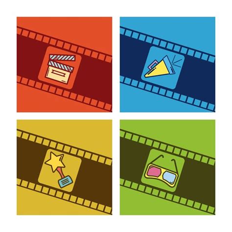 Premium Vector Set Of Cinema Cards And Banners Cartoons