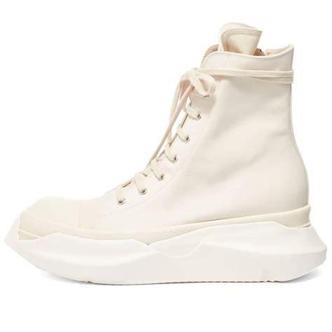 Rick Owens DRKSHDW Cotton Nylon Abstract HI Sneaker Natural Milk