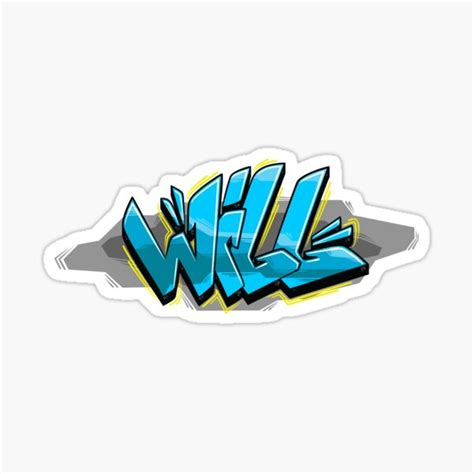 Will Graffiti Name Sticker For Sale By Namegraffiti Redbubble