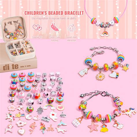 Children Charm Bracelet Making Kit Supplies Bead Creative Diy Bracelet ...