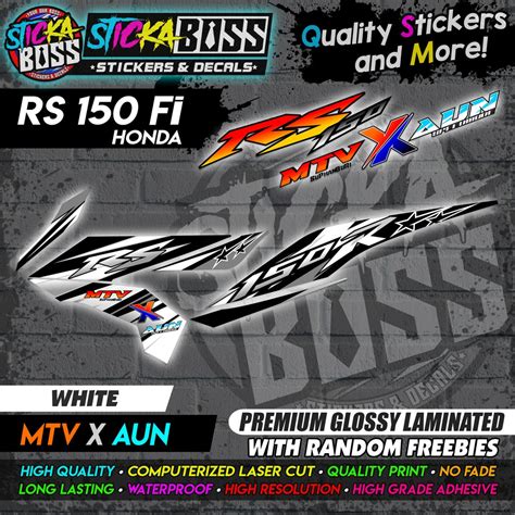 Honda Rs Fi Mtv X Aun White Stock Decalspremium Glossy