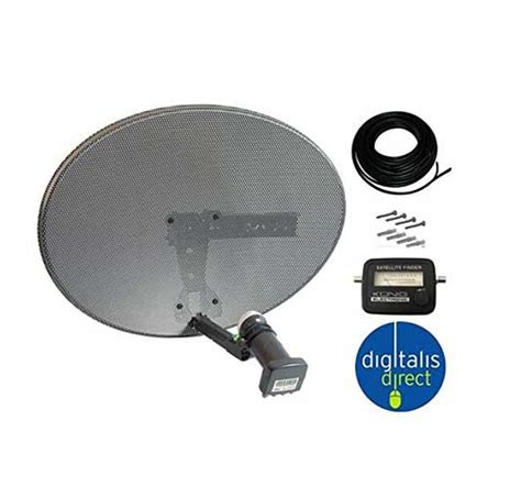 Quad LNB And 10m Twin Cable Satgear Sky Freesat Zone 2 60cm HD