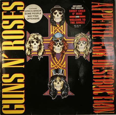 Guns N Roses Appetite For Destruction 2nd Stickered Uk Vinyl Lp