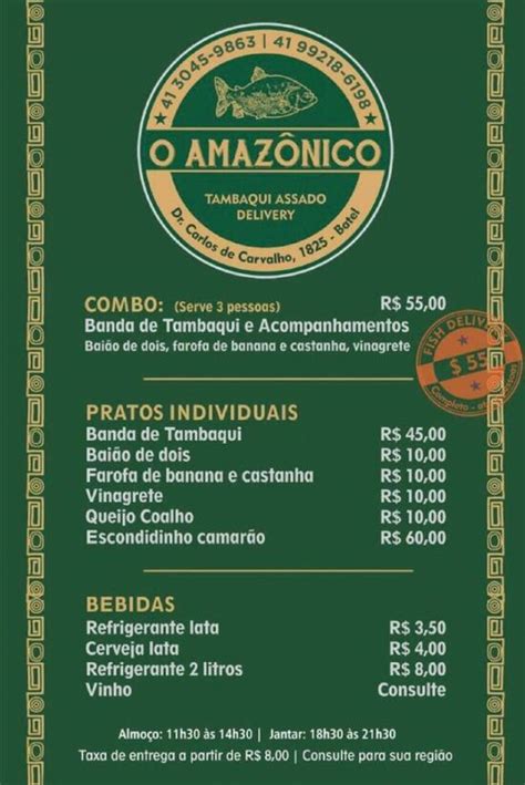 Menu At O Amaz Nico Restaurant Curitiba Alameda Doutor Carlos De