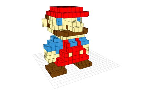 3d 8 Bit Mario Papercraft