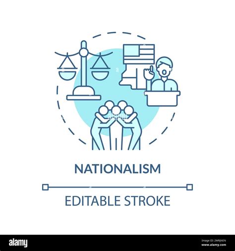 Nationalism Political Movement Soft Blue Concept Icon Stock Vector