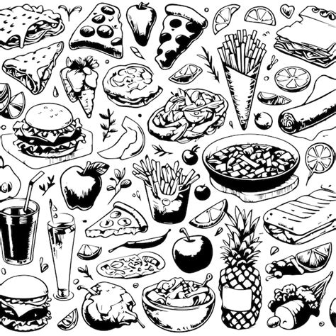 Premium Vector Hand Drawn Fast Food Elements