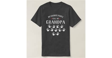 For Grandpa With 11 Grandkids Names Personalized T Shirt Zazzle