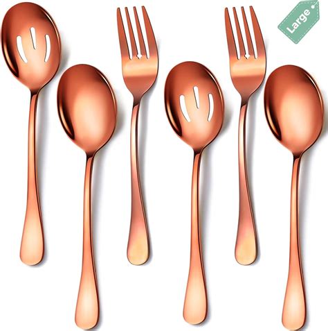 Amazon Keyoxy Rose Gold Large Stainless Steel Serving Utensils