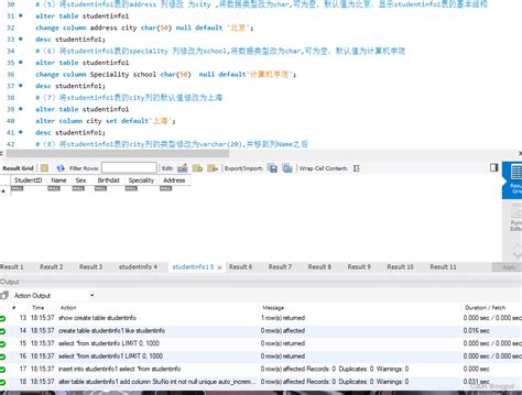 使用sql语句创建学生实验数据库（stuexpm） 在数据库stuepxm中 编写和调试创建表，查看表，修改表，删除表的代码 使用sql语句创建教学实验数据库teachingpm 在数据库