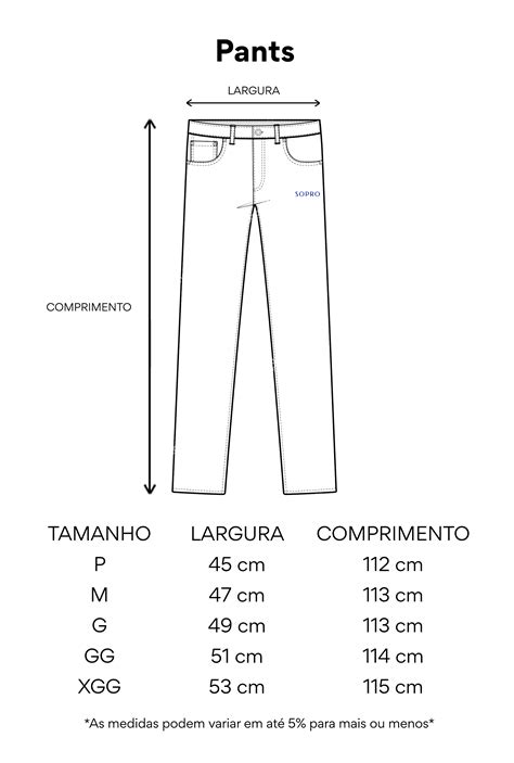 Tabela De Tamanhos