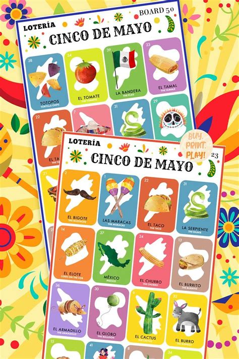 Cinco De Mayo Bingo Mexican Loteria Cards Includes 30 Cards Printable