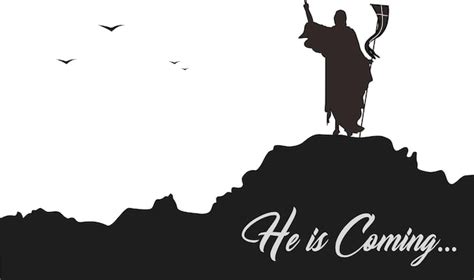 Premium Vector Jesus Christ Is Coming Silhouette Of Calvary Hill And