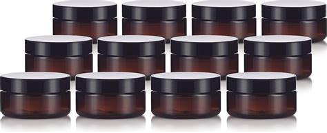 Amazon Oz Amber Pet Plastic Refillable Low Profile Jar With