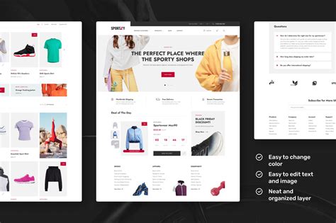 Sportzy – Modern Clean Sportswear E-Commerce Website Design UI Figma ...