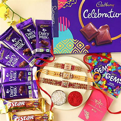 Buy Send Sneh Meenakari Rakhi Set Cadbury Celebrations Box Online FNP