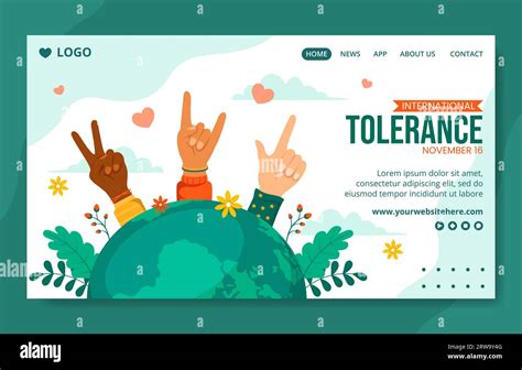 Día para la Tolerancia Redes Sociales Landing Page Dibujado a mano de