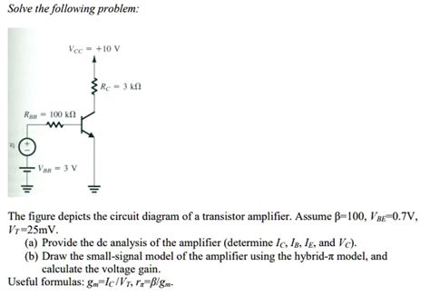 Solved The Figure Depicts The Circuit Diagram Of A Transistor