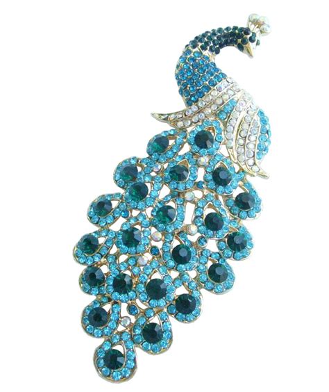 Helenajewelry 4 92 Gold Tone Blue Green Cyan Rhinestone Crystal