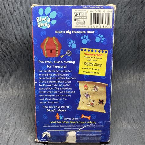 Blue’s Clues Blue's Big Treasure Hunt VHS | Grelly USA