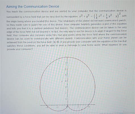 Solved Aiming The Communication Device You Reach The Chegg