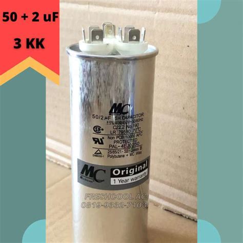 Jual KAPASITOR AC CAPACITOR AC LG 3 KAKI MERK MC 50 2 UF 50 2 MIKRO