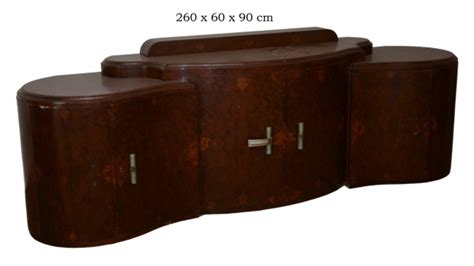 Art Deco Antigo Buffet Executado Em Madeira Nobre Fr