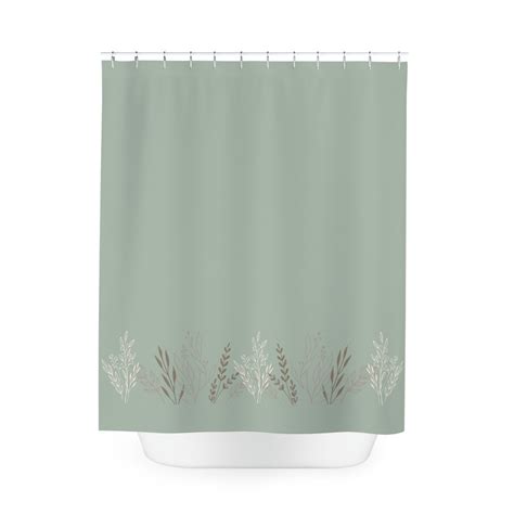 Sage Green Shower Curtain Green Shower Curtain Bathroom Etsy