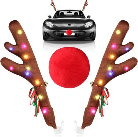 Amazon Ovsor Christmas Reindeer Car Kit Car Reindeer Antlers