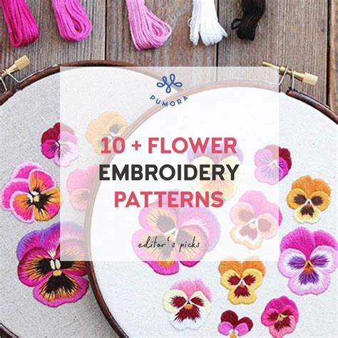 Flower embroidery patterns & kits - floral stitches for your home